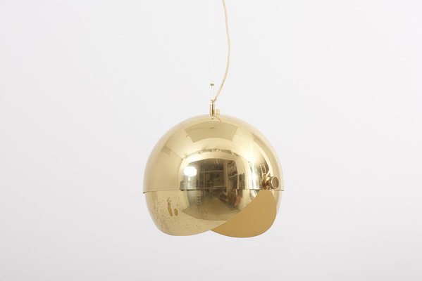 Large Adjustable Brass Pendant Lamp Attributed to Münchner Werkstätten, Germany, 1950s-SFD-689076