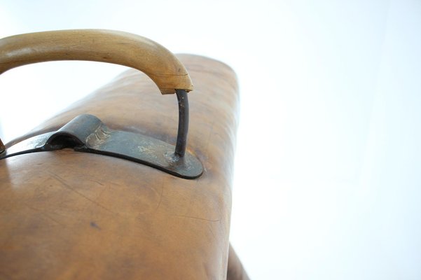 Large Adjustable Gymnastic Leather Pommel Horse, 1950s-TZ-982926