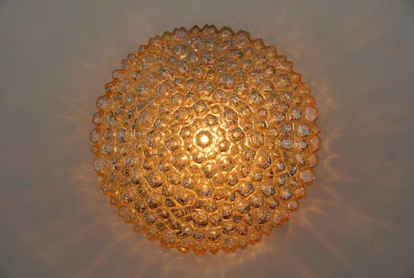 Large Amber Bubble Glass Flush Mount by Helena Tynell for Limburg, Germany, 1960s-KQB-1767421