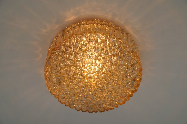 Large Amber Bubble Glass Flush Mount by Helena Tynell for Limburg, Germany, 1960s-KQB-1767421