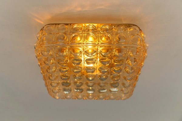 Large Amber Bubble Glass Flush Mount Lamp by Helena Tynell, Germany, 1960s-KQB-1749121