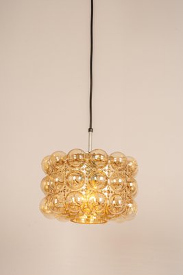 Large Amber Bubble Glass Pendant by Helena Tynell for Limburg, Germany, 1970s-UGR-1159894