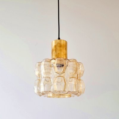 Large Amber Diamond Glass Ceiling Light by Helena Tynell for Limburg, Germany, 1960s-BMM-1720611