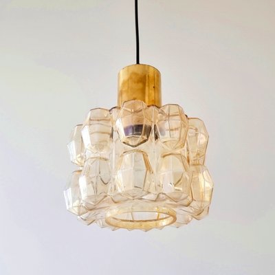 Large Amber Diamond Glass Ceiling Light by Helena Tynell for Limburg, Germany, 1960s-BMM-1720611