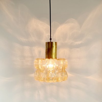 Large Amber Diamond Glass Ceiling Light by Helena Tynell for Limburg, Germany, 1960s-BMM-1720611