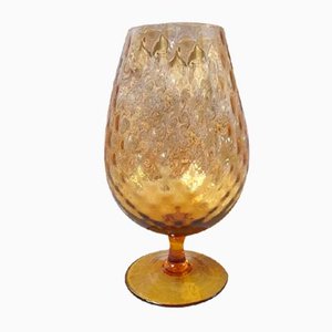 Large Amber Glass Bowl-AIU-1156383