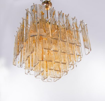 Large Amber Murano Glass 13 Light Chandelier Pendant Lamp, 1970s-DEK-1094271