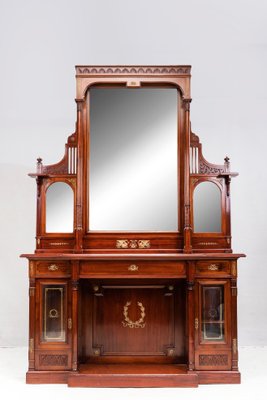 Large Antique Console Table with Mirror, 1910s-ZZH-693942