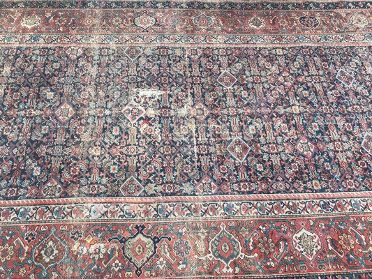 Large Antique Distressed Runner Mahal Hand Knotted Rug-YMM-1061963