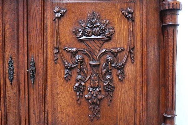 Large Antique French Renaissance Revival Buffets in Oak, 19th Century, Set of 2-WIP-2041072