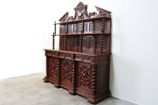 Large Antique French Renaissance Sideboard in Oak, 1880-WIP-1735261