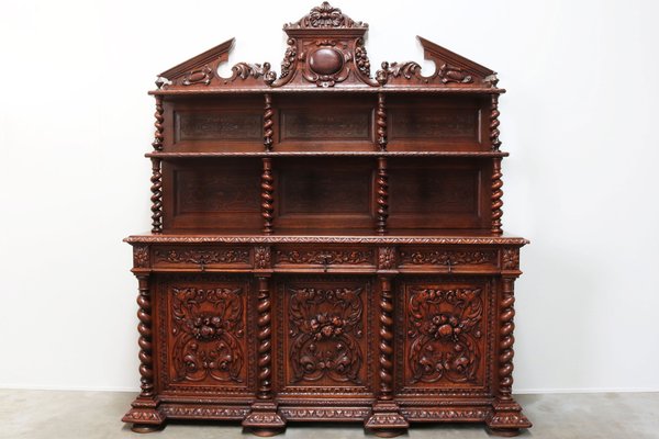 Large Antique French Renaissance Sideboard in Oak, 1880-WIP-1735261