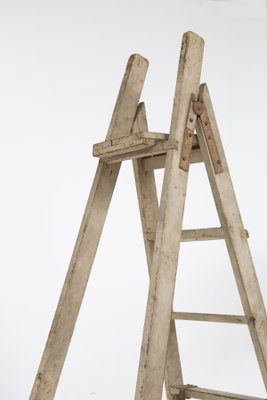 Large Antique Italian White Wood Ladder, 1920s-RCE-1416867