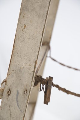 Large Antique Italian White Wood Ladder, 1920s-RCE-1416867