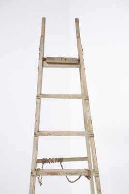 Large Antique Italian White Wood Ladder, 1920s-RCE-1416867