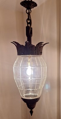 Large Antique Lantern-Shaped Ceiling Lamp, 1900s-HOI-2028225