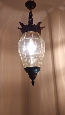 Large Antique Lantern-Shaped Ceiling Lamp, 1900s-HOI-2028225