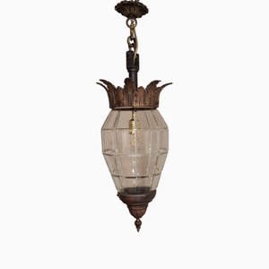 Large Antique Lantern-Shaped Ceiling Lamp, 1900s-HOI-2028225