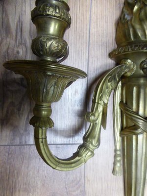 Large Antique Louis XVI Style Sconces, Set of 2-WSV-605291