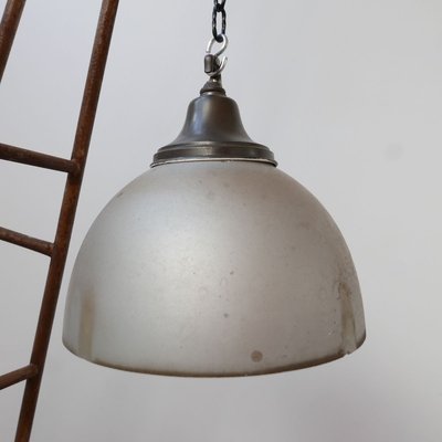 Large Antique Mercury Glass Reflector Pendant Lamp-JRP-910219