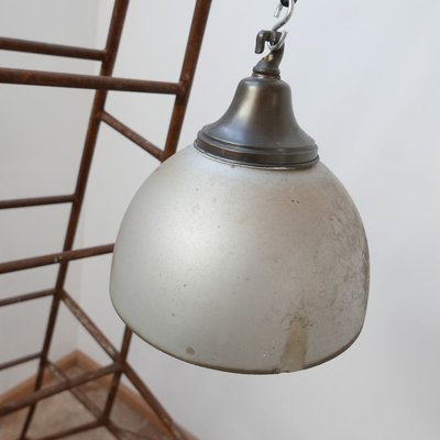 Large Antique Mercury Glass Reflector Pendant Lamp-JRP-910219