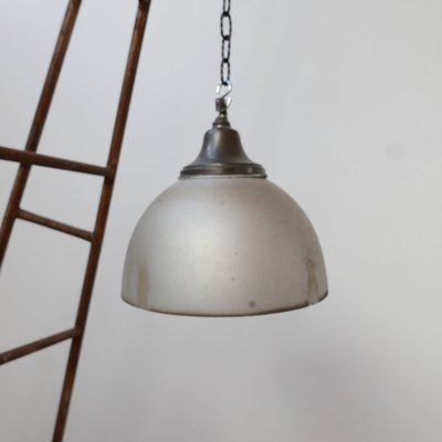 Large Antique Mercury Glass Reflector Pendant Lamp-JRP-910219