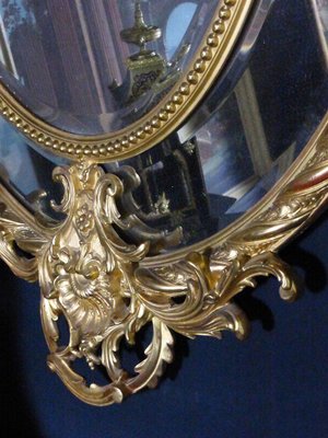 Large Antique Napoleon III Mirror with Reserves-WSV-605137