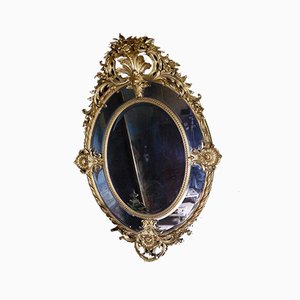 Large Antique Napoleon III Mirror with Reserves-WSV-605137