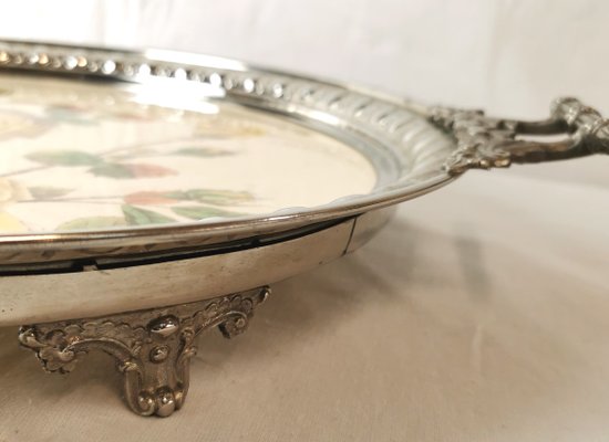 Large Antique Porcelain Metal Tray from Rörstrands-ELB-1050651