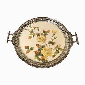 Large Antique Porcelain Metal Tray from Rörstrands-ELB-1050651