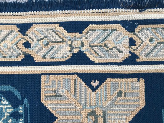 Large Antique Portuguese Flat Arraiolos Needlepoint Rug-YMM-1061631