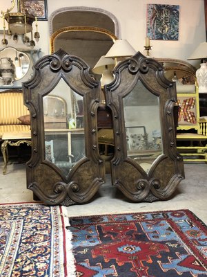 Large Antique Shield Shaped Mirror-NSG-1219349