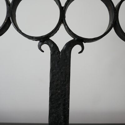 Large Antique Swedish Cast Iron Four-Arm Candelabra-JRP-943844