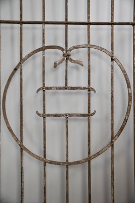 Large Antique Wrought Iron Door Grilles, Set of 2-GQ-639370