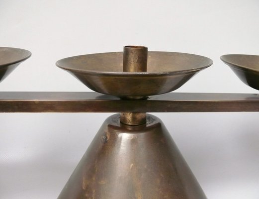 Large Art Deco 5-Flame Candelabra in Brass, Germany, 1930s-EY-1763352