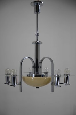 Large Art Deco 7-Flamming Chandelier, 1930s-TZ-799552