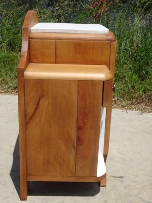 Large Art Deco Bedside Table in Light Wood, 1930s-ABK-2017166