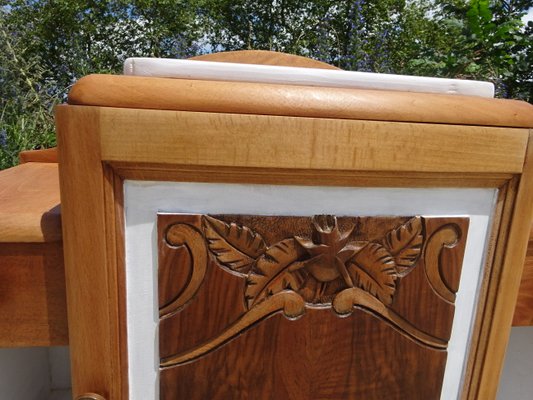 Large Art Deco Bedside Table in Light Wood, 1930s-ABK-2017166