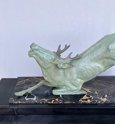 Large Art Deco Bronze Deer from Hugonnet-AWH-1299683