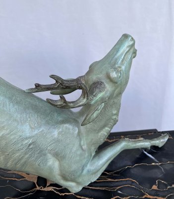 Large Art Deco Bronze Deer from Hugonnet-AWH-1299683