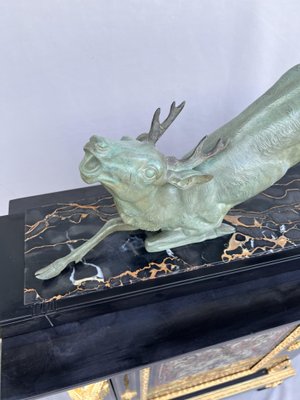 Large Art Deco Bronze Deer from Hugonnet-AWH-1299683