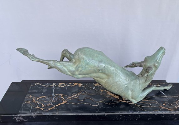 Large Art Deco Bronze Deer from Hugonnet-AWH-1299683