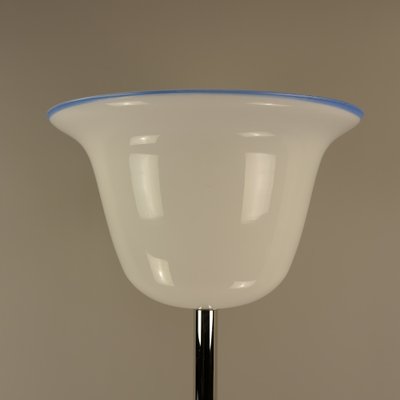 Large Art Deco Chrome Floor Lamp with Opal Glass Shade, Münich, 1920s-KDB-1716273