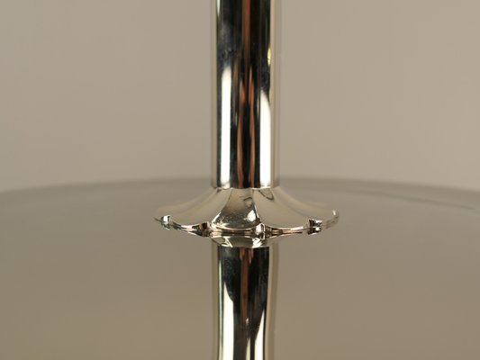 Large Art Deco Chrome Floor Lamp with Opal Glass Shade, Münich, 1920s-KDB-1716273