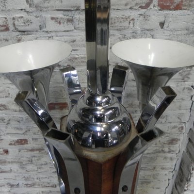 Large Art Deco Chrome Plated Ceiling Lamp, 1930s-TL-557175