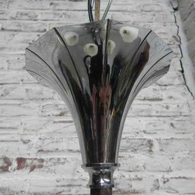 Large Art Deco Chrome Plated Ceiling Lamp, 1930s-TL-557175