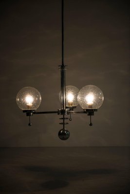 Large Art Deco Chromed Steel Ceiling Lamp, 1930s-SC-586837