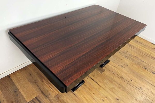 Large Art Deco Extendable Table in Rosewood and Piano Lacquer, 1930s-VMP-1368219