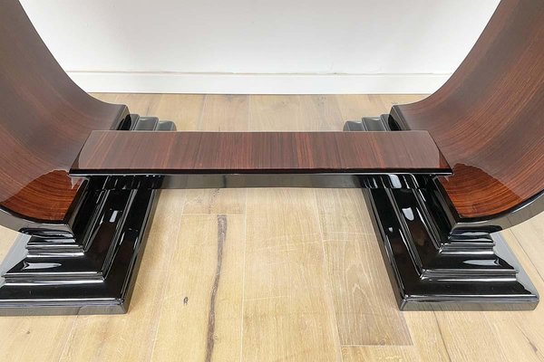 Large Art Deco Extendable Table in Rosewood and Piano Lacquer, 1930s-VMP-1368219