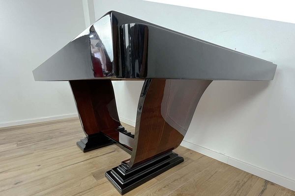 Large Art Deco Extendable Table in Rosewood and Piano Lacquer, 1930s-VMP-1368219